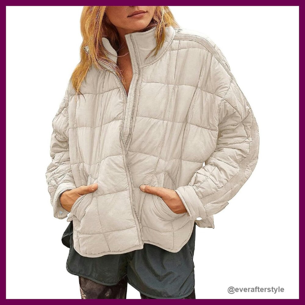 Lightweight Oversized Puffer Jacket Packable Fold… - image 1